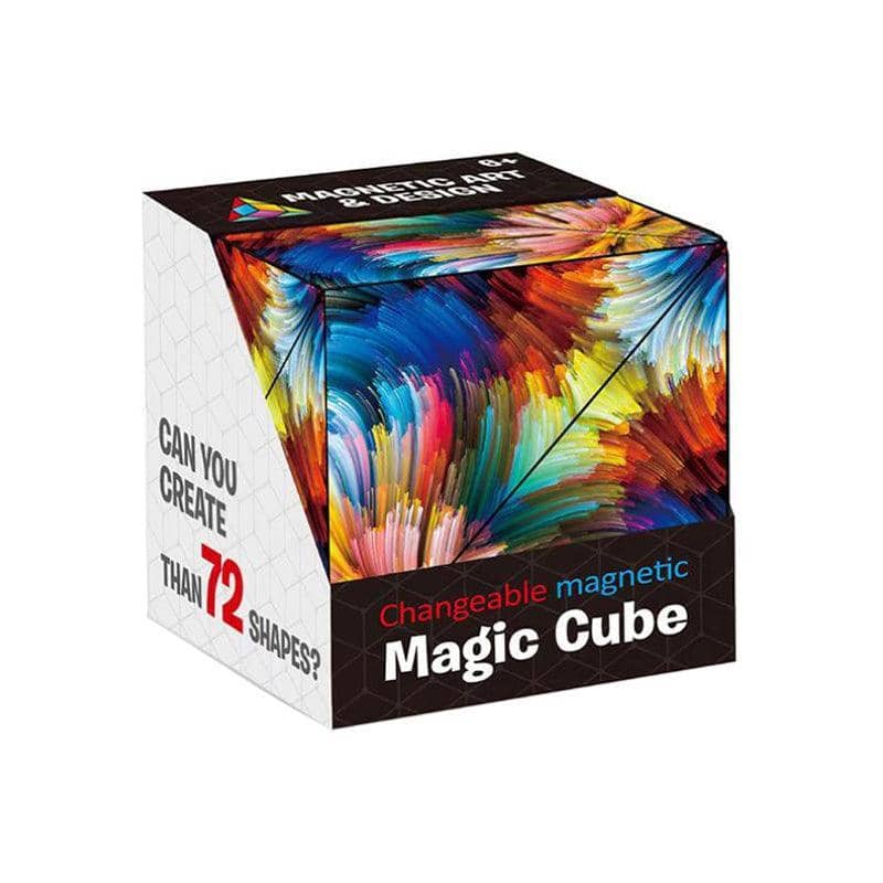 Geometric Puzzle Cube, 2.4 Inch (6.1 cm) - Multicolour Pattern