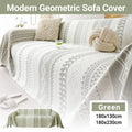 Geometric Sofa Cover, Breathable Soft Fabric - Sage Green, 180 x 130 cm - view 2