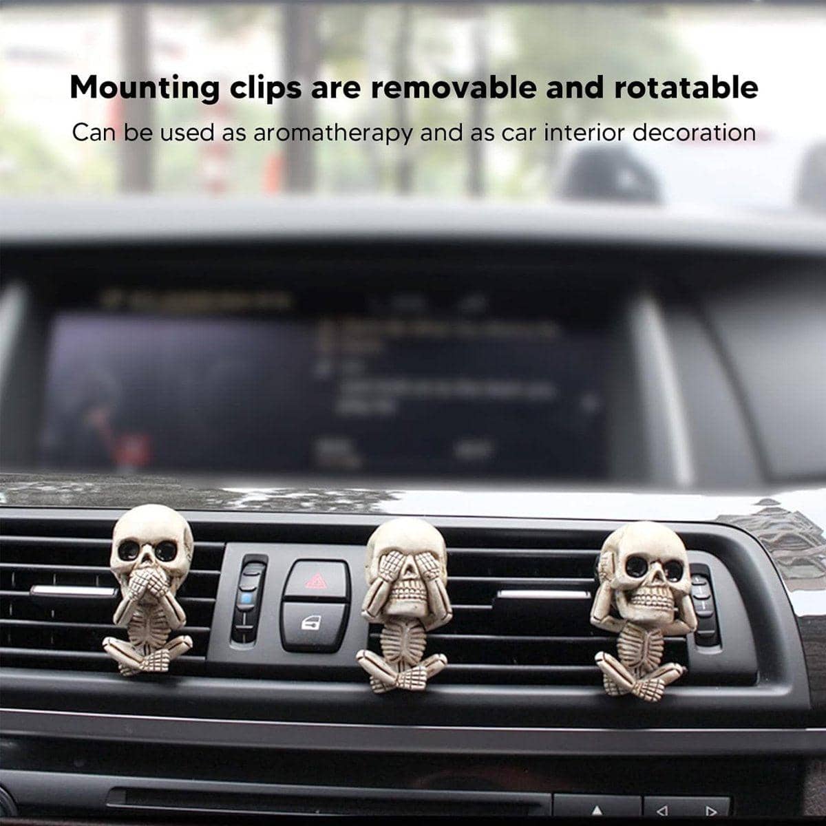 Ghost Head Skull Car Air Vent Decorations Set of 3, Halloween Ornaments - view 5