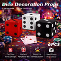 Giant Dice Party Favour Boxes Pack of 6 Photo Props 28 cm Red White Black