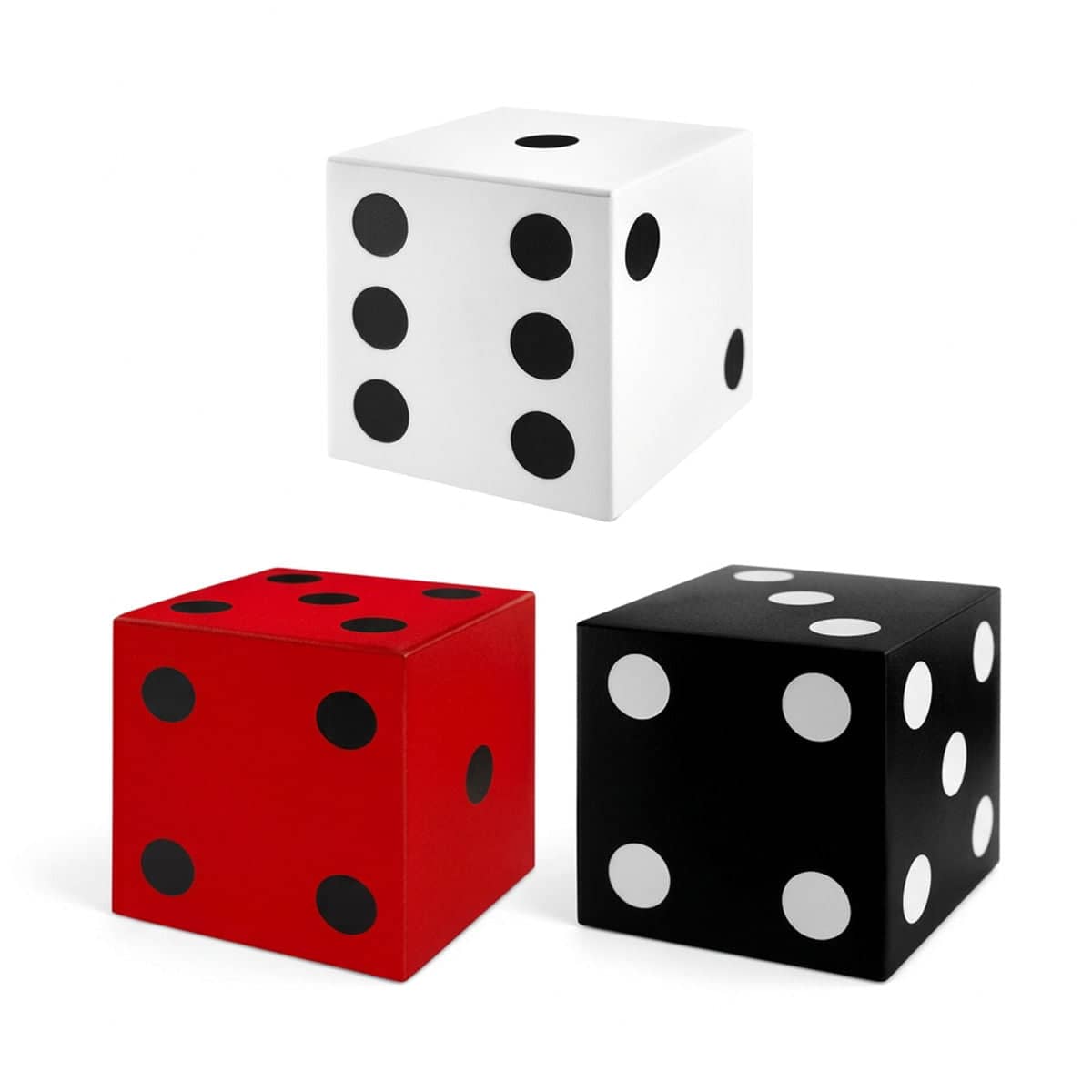 Giant Dice Party Favour Boxes Pack of 6 Photo Props 28 cm Red White Black - view 2