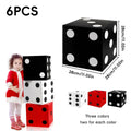 Giant Dice Party Favour Boxes Pack of 6 Photo Props 28 cm Red White Black - view 3