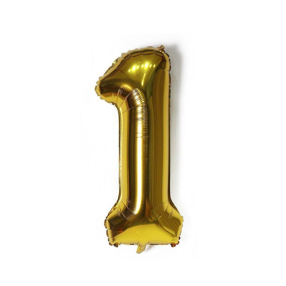 Giant Foil Number Balloon 40 Inch (100 cm) - Gold Number 1