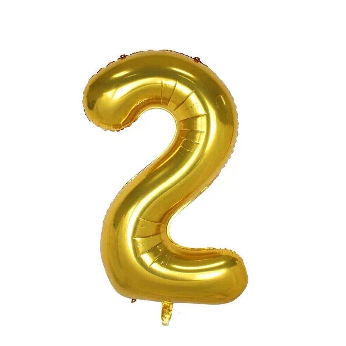 Giant Foil Number Balloon 40 Inch (100 cm) - Gold Number 2