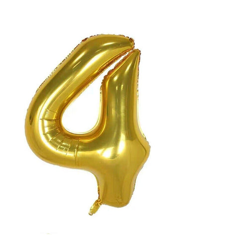 Giant Foil Number Balloon 40 Inch (100 cm) - Gold Number 4