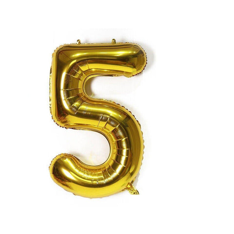 Giant Foil Number Balloon 40 Inch (100 cm) - Gold Number 5