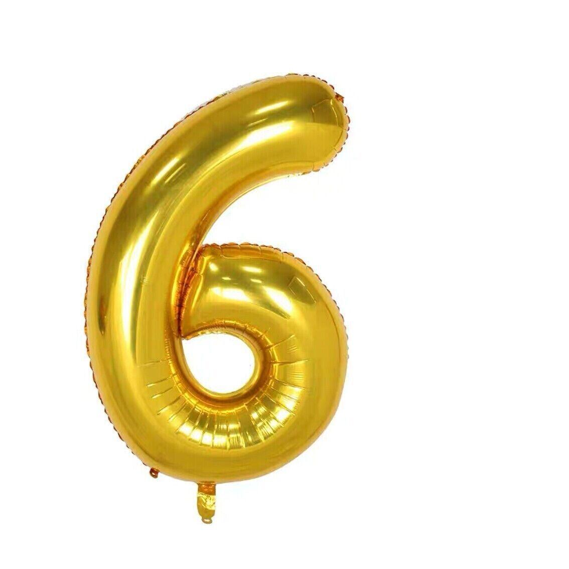 Giant Foil Number Balloon 40 Inch (100 cm) - Gold Number 6