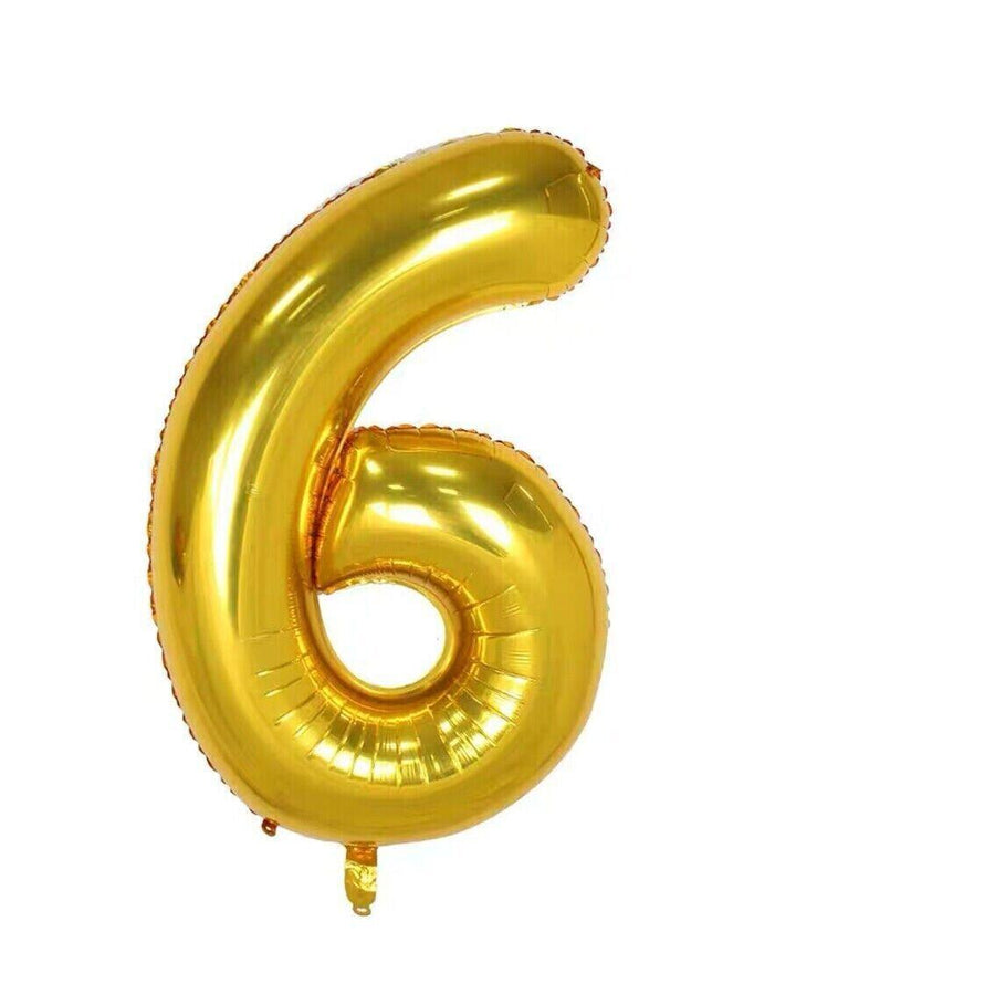 Giant Foil Number Balloon 40 Inch (100 cm) - Gold Number 6