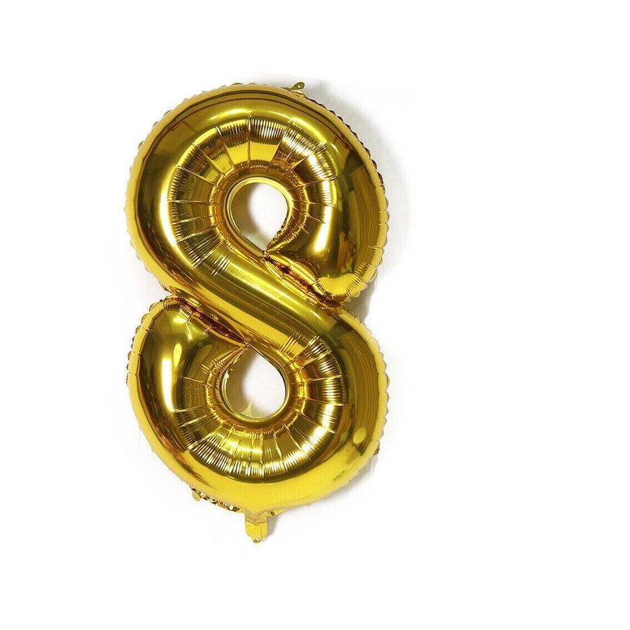 Giant Foil Number Balloon 40 Inch (100 cm) - Gold Number 8