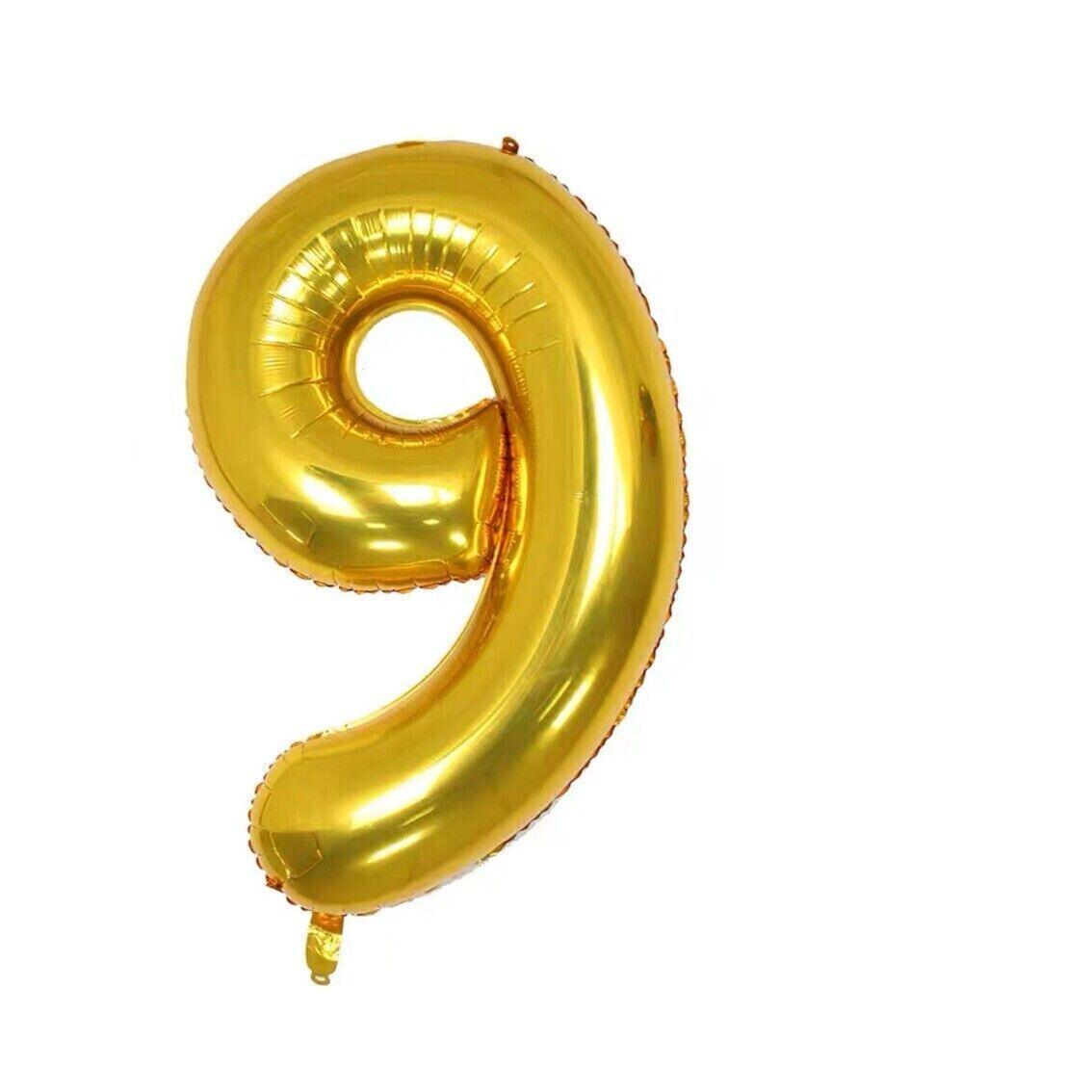 Giant Foil Number Balloon 40 Inch (100 cm) - Gold Number 9