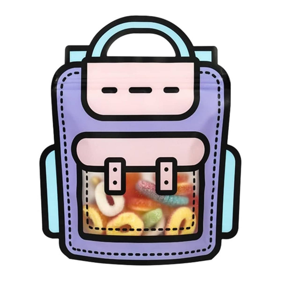 Gift Bags for Snacks and Toys, 18 x 21 cm Clear Ziplock Pouch, Pack of 50 - Purple
