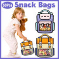 Gift Bags for Snacks and Toys, 18 x 21 cm Clear Ziplock Pouch, Pack of 50 - Purple - view 2
