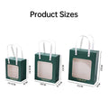 Gift Bags with Clear Window and Handles, Pack of 20 - Green, Size S (16.5 x 14.5 x 8 cm) - view 4