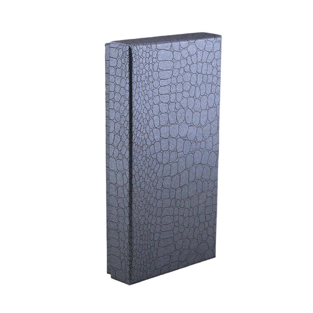 Gift Boxes with Faux Leather Pattern for Wallets and Belts, Pack of 10 - Dark Grey