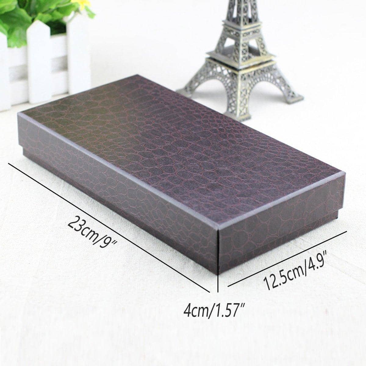 Gift Boxes with Faux Leather Pattern for Wallets and Belts, Pack of 10 - Orange - view 4