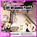 Gift Wrapping Paper Set 14 Sheets 50 x 70 cm with Tape, Rope and Stickers