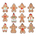 Gingerbread Man Christmas Tree Ornaments Pack of 12 - Window Decor Style 18, Multicolour - view 3