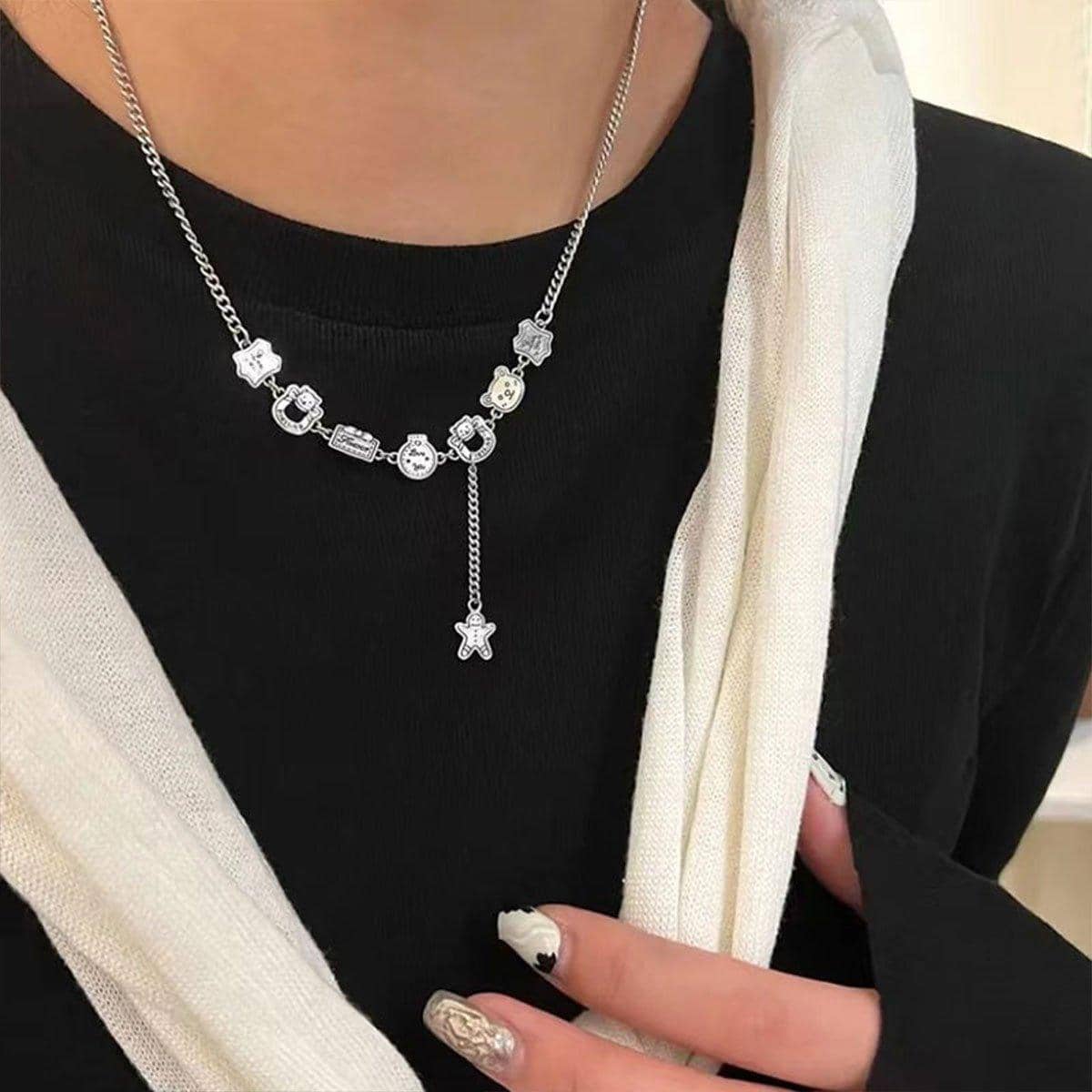 Gingerbread Man Tassel Necklace, Sweater Chain for Women - view 5