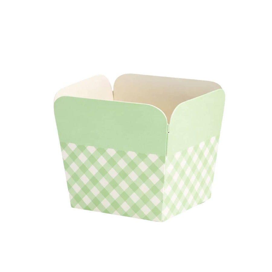 Gingham Cupcake Baking Cups, Heat Resistant Paper Muffin Cases - Green, Pack of 100