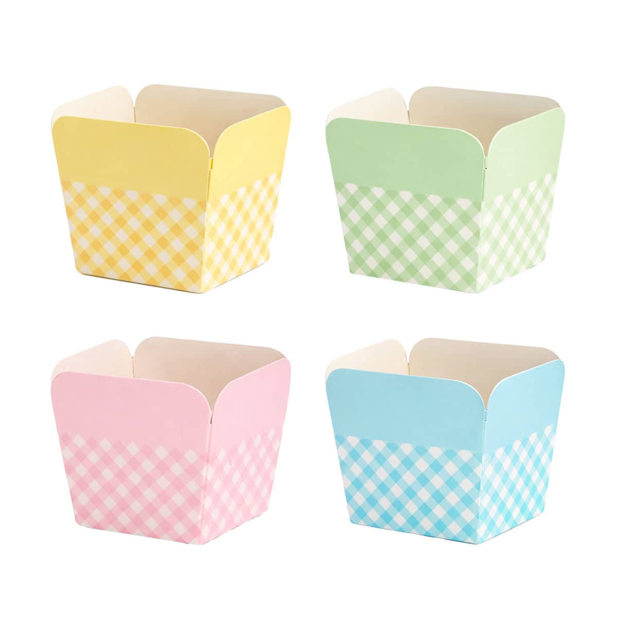 Gingham Cupcake Baking Cups, Heat Resistant Paper Muffin Cases - Green, Pack of 100 - view 3