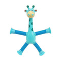 Giraffe Suction Cup Tube Toy Telescopic Sensory Stress Relief - Blue