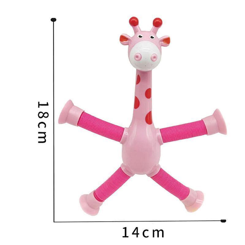 Giraffe Suction Cup Tube Toy Telescopic Sensory Stress Relief - Blue - view 4