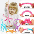 Giraffe Suction Cup Tube Toy Telescopic Sensory Stress Relief - Blue - view 5