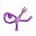 Giraffe Suction Cup Tube Toy Telescopic Sensory Stress Relief - Purple