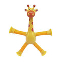 Giraffe Suction Cup Tube Toy Telescopic Sensory Stress Relief - Yellow