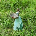 Girl Sculpture Bird Feeder Garden Ornament, Outdoor Resin Yard Decor with Leaf Bowl - view 5