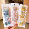 Girls Bowknot Snap Hair Clips Set of 5 - Pink Gingham Bows and Glitter Heart - view 5