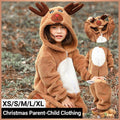 Girls Christmas Elk Hooded Jumpsuit Costume, Winter Party Outfit - Size XL (Bust 104 cm) - view 2