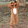 Girls Christmas Elk Hooded Jumpsuit Costume, Winter Party Outfit - Size XL (Bust 104 cm) - view 5