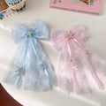 Girls Christmas Snowflake Hair Clip with Tulle Veil Bow - Number 02 - view 4