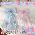 Girls Christmas Snowflake Hair Clip with Tulle Veil Bow - Number 03 - view 2