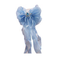 Girls Christmas Snowflake Hair Clip with Tulle Veil Bow - Number 13