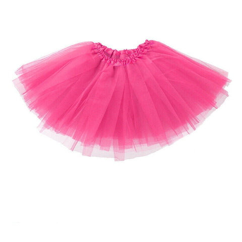 Girls' Layered Tulle Tutu Skirt for Dance and Dress-Up - Fuchsia