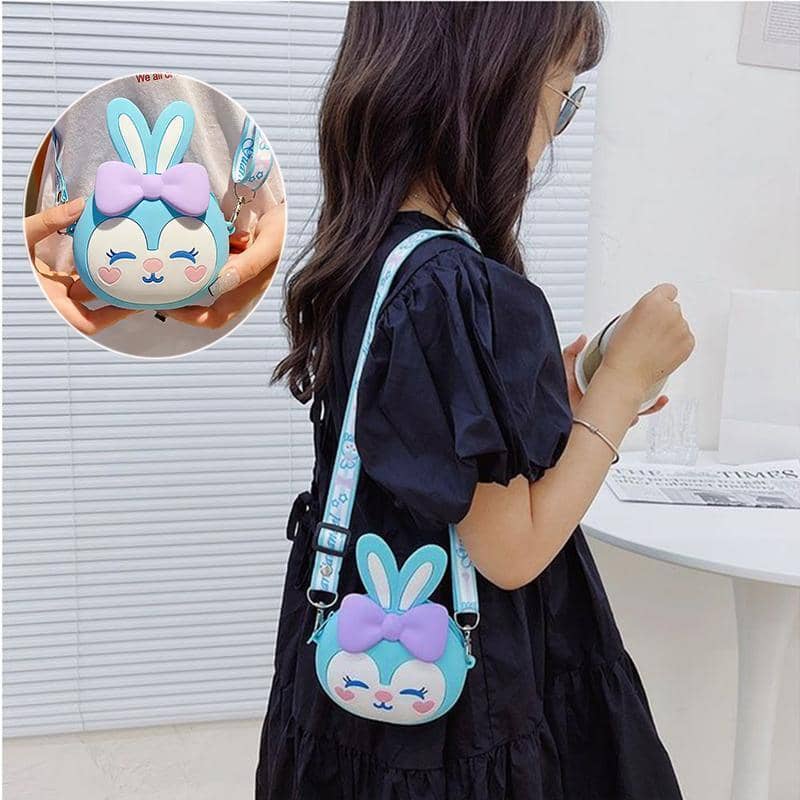 Girls Mini Crossbody Bag in Silicone - Blue - view 5