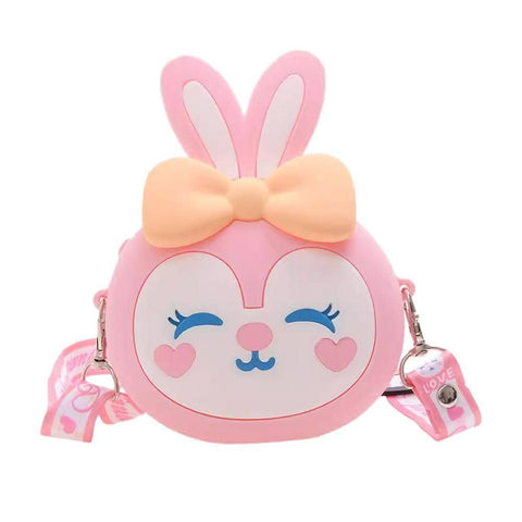 Girls Mini Crossbody Bag in Silicone - Pink
