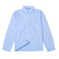 Girls Peter Pan Collar Long Sleeve School Shirt - Sky Blue, Size S (Bust 88 cm, Length 60 cm)
