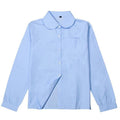 Girls Peter Pan Collar Long Sleeve School Shirt - Sky Blue, Size S (Bust 88 cm, Length 60 cm) - view 2