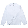 Girls Peter Pan Collar Long Sleeve School Shirt - White, Size M (Bust 94 cm)