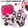 Girls Pretend Makeup Set with Cosmetic Bag, Brushes and Eyeshadow - Pink - view 2
