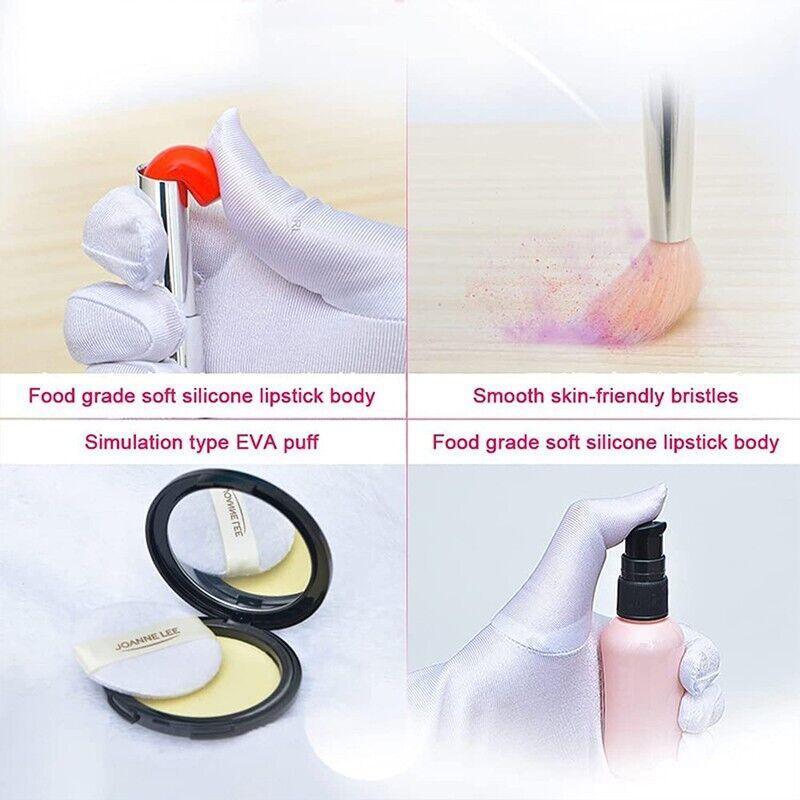 Girls Pretend Makeup Set with Cosmetic Bag, Brushes and Eyeshadow - Pink - view 3