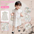 Girls Summer Cheongsam Dress - 140cm, Rabbit Print - view 2