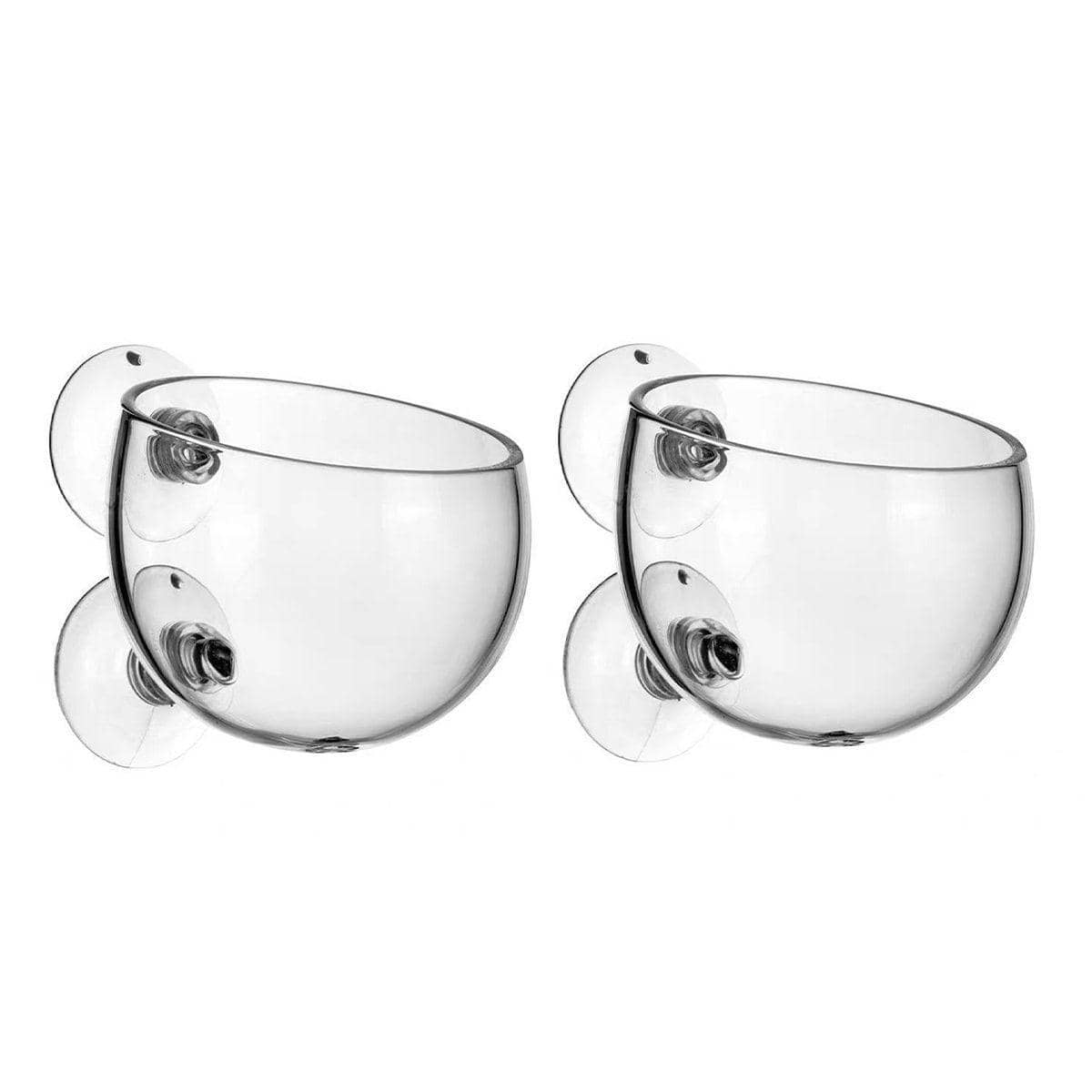 Glass Aquarium Plant Cup with Suction Cups for Breeding and Aquascaping, Set of 2 - view 2