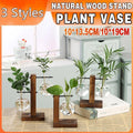 Glass Bulb Plant Vase with Wooden Stand - Single Bulb, 10 x 13.5 cm - view 2