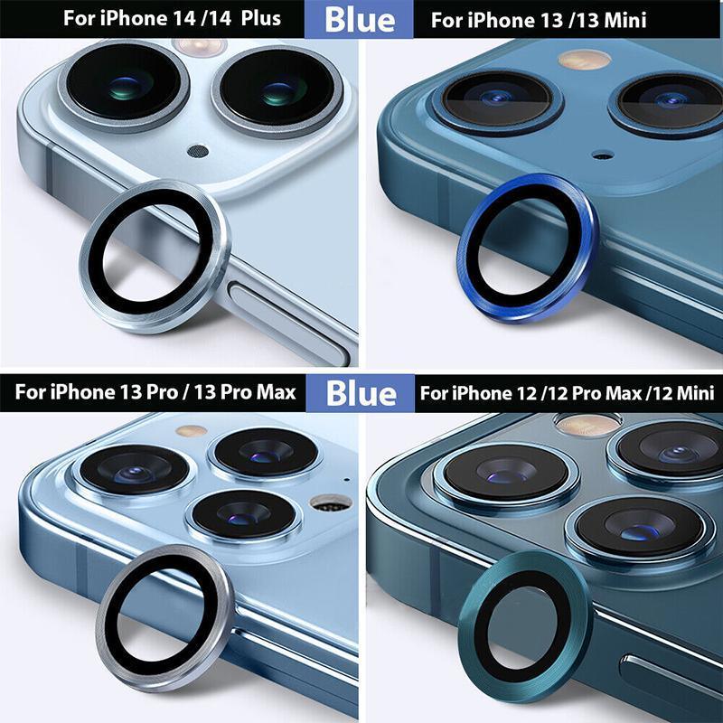 Glass Camera Lens Protector Metal Ring for iPhone 13 and iPhone 13 Mini - Black - view 6
