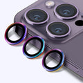 Glass Camera Lens Protector Metal Ring for iPhone 13 and iPhone 13 Mini - Rainbow