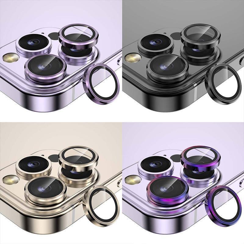 Glass Camera Lens Protector Metal Ring for iPhone 13 and iPhone 13 Mini - Rainbow - view 3